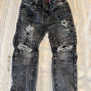 Kids Distressed Black Jeans